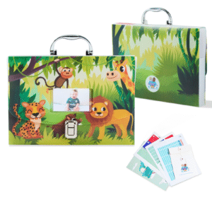 Baby Document Organizer with 12 Pockets – Durable Keepsake Folder for Boys & Girls, Silver Metal Handle & Lock, Perfect for Pregnancy & Baby Records