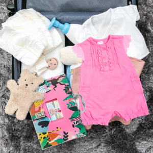 Baby Document Organizer with 12 Pockets – Durable Keepsake Folder for Boys & Girls, Silver Metal Handle & Lock, Perfect for Pregnancy & Baby Records