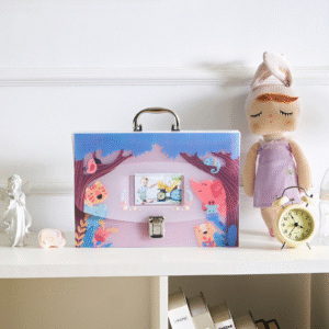 Baby Document Organizer with 12 Pockets – Durable Keepsake Folder for Boys & Girls, Silver Metal Handle & Lock, Perfect for Pregnancy & Baby Records