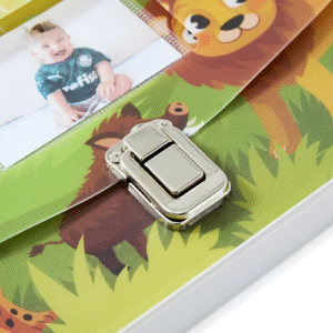 Baby Document Organizer with 12 Pockets – Durable Keepsake Folder for Boys & Girls, Silver Metal Handle & Lock, Perfect for Pregnancy & Baby Records