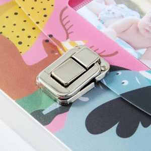 Baby Document Organizer with 12 Pockets – Durable Keepsake Folder for Boys & Girls, Silver Metal Handle & Lock, Perfect for Pregnancy & Baby Records