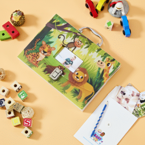 Baby Document Organizer with 12 Pockets – Durable Keepsake Folder for Boys & Girls, Silver Metal Handle & Lock, Perfect for Pregnancy & Baby Records