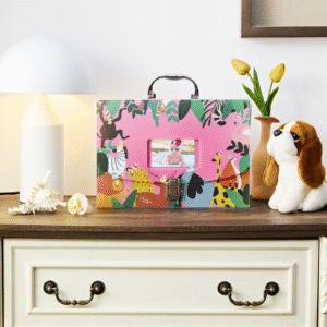 Baby Document Organizer with 12 Pockets – Durable Keepsake Folder for Boys & Girls, Silver Metal Handle & Lock, Perfect for Pregnancy & Baby Records