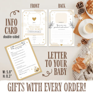 BLUSHY BABY Book Keepsake, Baby Memory Book From Pre-Birth to 5th Year, with 2 Photo Pockets, Milestone Stickers, Hand/Footprint Inkpad, Information Card, Baby Album and Memory Book for Girls or Boys